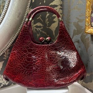 Red turtle skin bag. Vintage